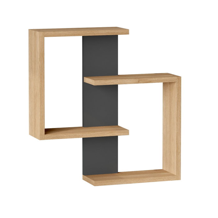 Hanah Home Ars1-Sa Estantería de Pared Roble y Antracita